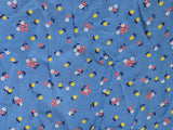 Blue Cold Rayon Flower Print Dress <br> (B-42" W-40" H-45")