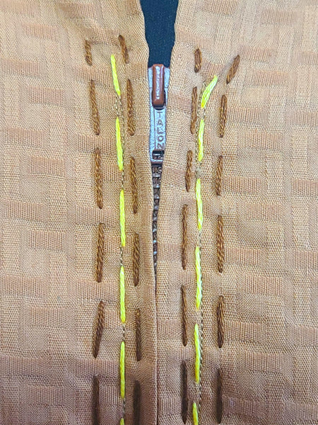 Brown Zipper Front Dress <br> (B-40" W-31.5" H-40")