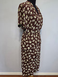 Brown Peplum Dress <br> (B-43" W-34" H-39")