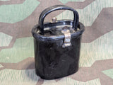 Black Enamel Food Container with Handle Sfinx