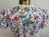 Brightly Colored Flower Print Dress <br> (B-38" W-28" H-33")