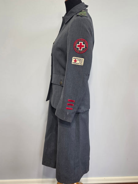 American Red Cross Motor Service Uniform Jacket & Skirt (AS-IS) <br> (B-38" W-28" H-38")