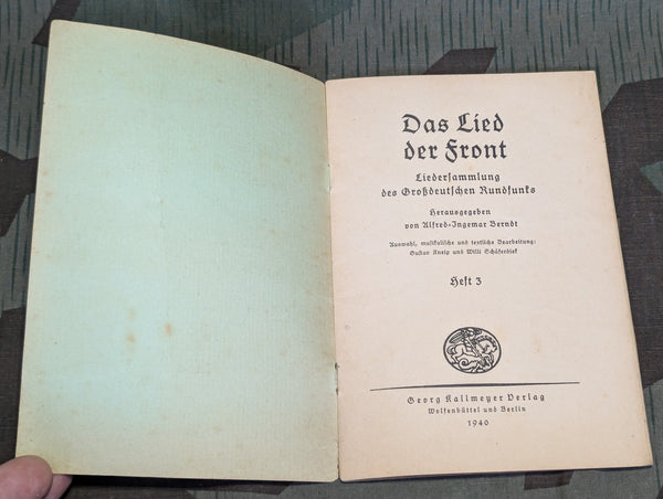 1940 Das Lied der Front Song Book Heft 3