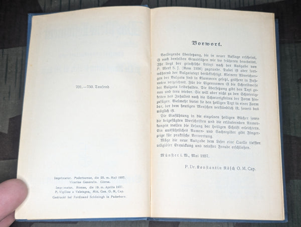 1938 German Roman Catholic New Testament Bible