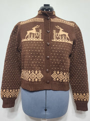 Deer Cardigan Sweater (45" Bust)