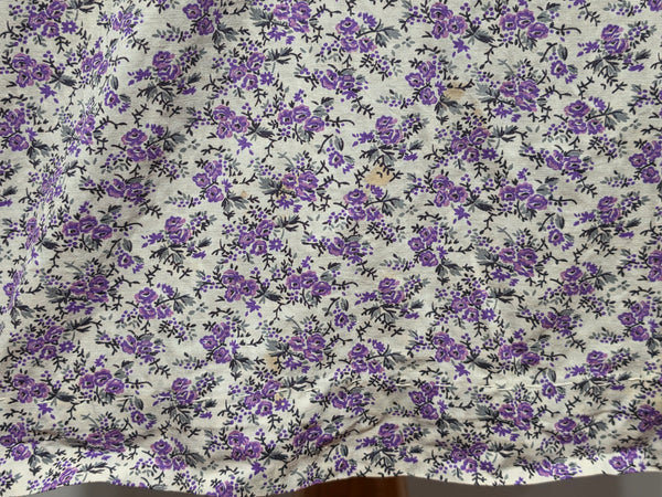 Purple Flower Print Dress <br> (50" Bust)