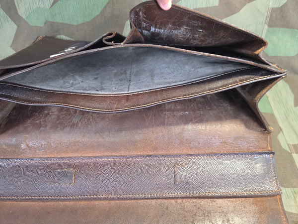 Pre War German Pebbled Leather Briefcase