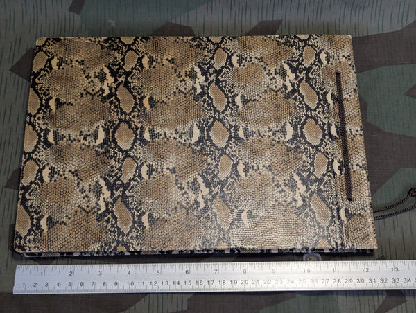 Partial German Family Photo Album Faux Snake Skin Cover