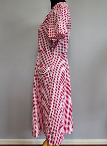 Red and White Gingham Dress <br> (B-41" W-32" H-40")