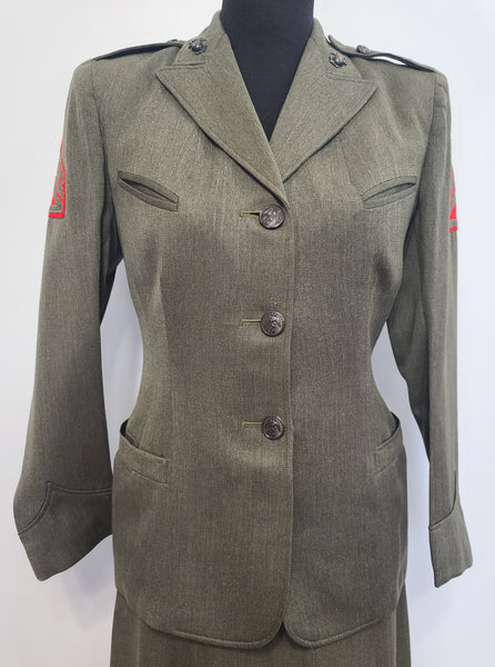 Women's Marine Corps Uniform Jacket and Skirt Named <br> (B-35" W-25" H-34")