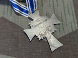 Mother's Cross in Silver with Original Ribbon (Chipped Enamel)