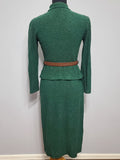 Green Knit Top and Skirt Set <br> (B-36" W-26" H-36")