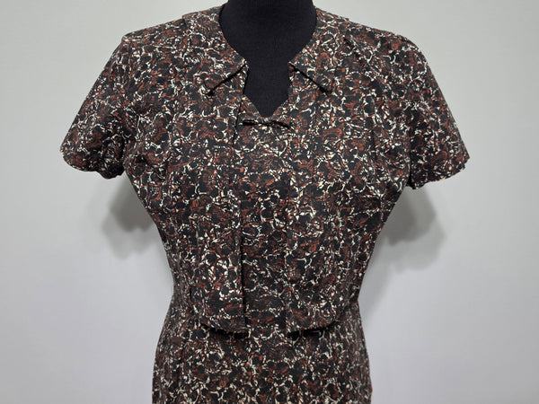 Black and Brown Print Dress and Short Sleeve Top <br> (B-38" W-30" H-36")