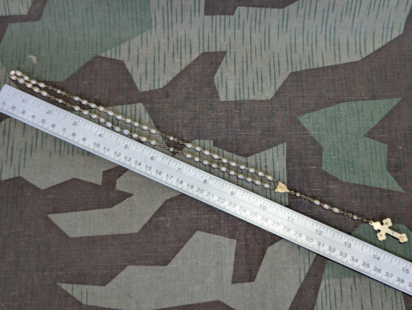 White Pearlescent German Rosary