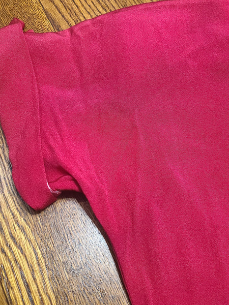 Bright Pink Dress with Velvet Collar <br> (B-37" W-27" H-41")