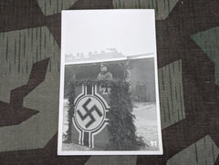 Kriegsfahne Podium Picture Postcard
