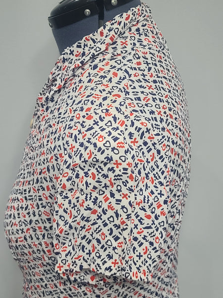 Symbols Novelty Print Dress <br> (B-41" W-35" H-41")