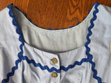 German Light Blue Dirndl and Apron <br> (B-34" W-25.5")