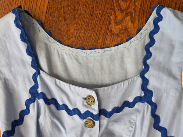 German Light Blue Dirndl and Apron <br> (B-34" W-25.5")