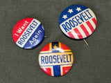 Roosevelt for President Pins (Lot of 3)