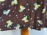 Cold Rayon Lady and Fan Novelty Print Dress <br> (B-36" W-27" H-35")