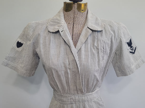 Coast Guard SPARS Seersucker Work Uniform Dress <br> (B-34" W-23" H-31")