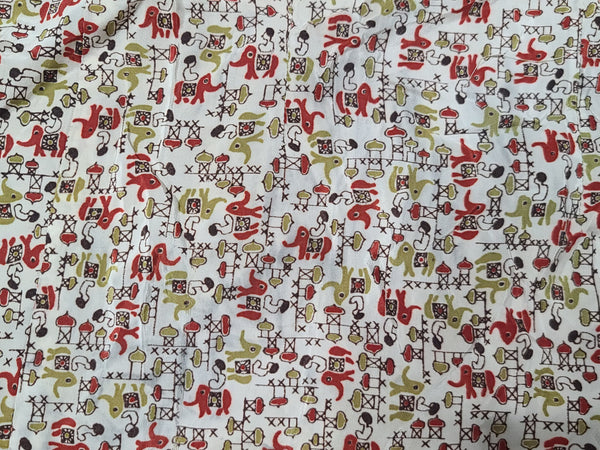 Elephant Novelty Print Dress <br> (B-44.5" W-38" H-49")