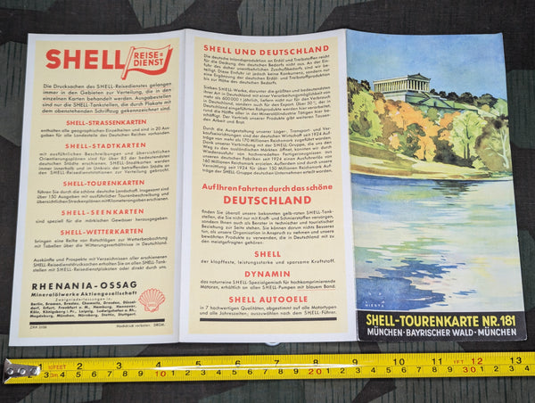 Shell Map Tourenkarte Nr.181 München Bayrischer Wald DRGM