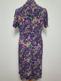 Purple Flower Print Dress <br> (B-48" W-40" H-49")