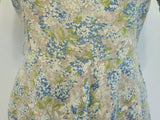 Light Blue and Green Flower Print Dress <br> (B-37" W-28.5" H-39")