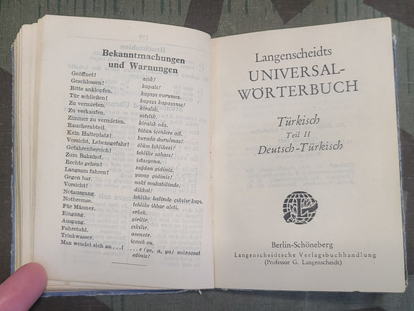 German - Turkish Pocket Dictionary 1942