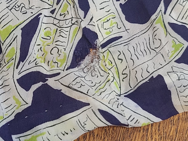 Newspaper Novelty Print Dress (as-is) <br> (B-34" W.25.5" H-34")