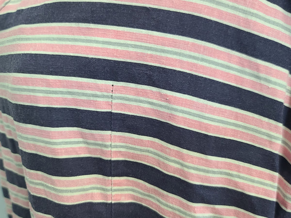 Pink and Dark Blue Striped Dress <br> (B-36" W-27" H-38")