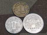 Lot of 3 French Franc Coins
