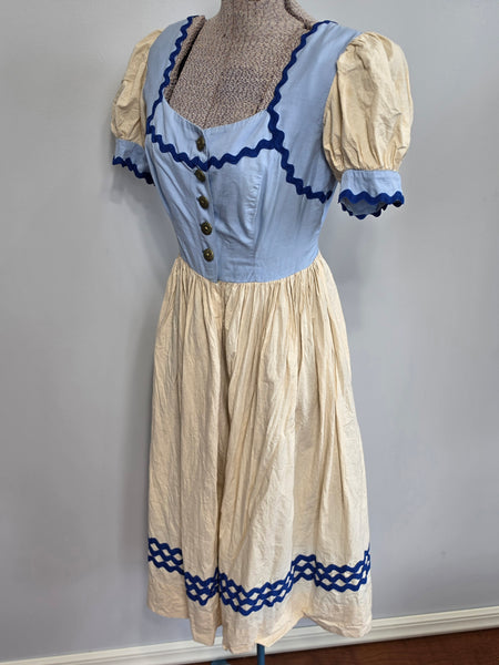 German Light Blue Dirndl and Apron <br> (B-34" W-25.5")