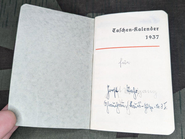 1937 Changed to 1941 Pocket Calendar