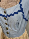 German Light Blue Dirndl and Apron <br> (B-34" W-25.5")