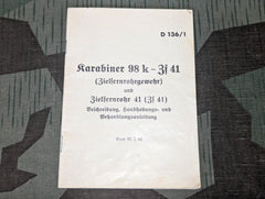 Original K98 Zf41 Scope Manual D 136/1 1942