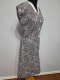 Black and White Print Dress Flower Belt Buckle <br> (B-42" W-36" H-41")