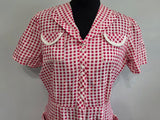 Red and White Gingham Dress <br> (B-41" W-32" H-40")