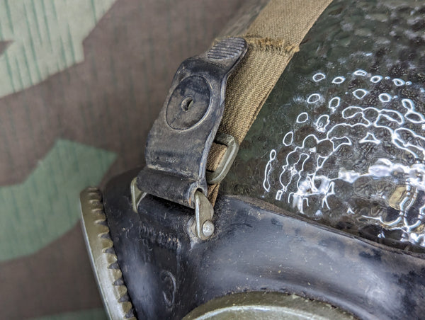 M38 Gas Mask in Late War Can with Lenses, Cloth, and Retainer