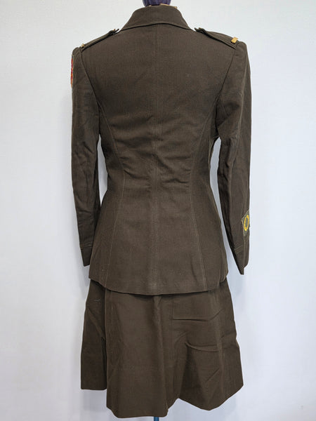 Named Army Nurse Uniform Grouping: Jacket, Skirt, Hat, Blouse, Tie & More <br> (B-34" W-24" H-34")