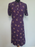 Purple Dress with Bow Print <br> (B-40" W-30" H-37")