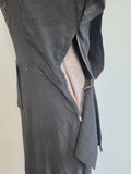 Black Rayon Gown Beading and Peplum <br> (B-36" W-28" H-34")