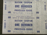 Ration Coupon Full Sheets & Extras Processed Foods