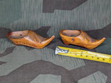 Andenken Belgien Krieg 1914-16 Tiny Wood Shoes Trench Art