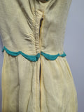 Yellow Lanz Dress with Scalloped Trim <br> (B-32" W-26"" H-39")