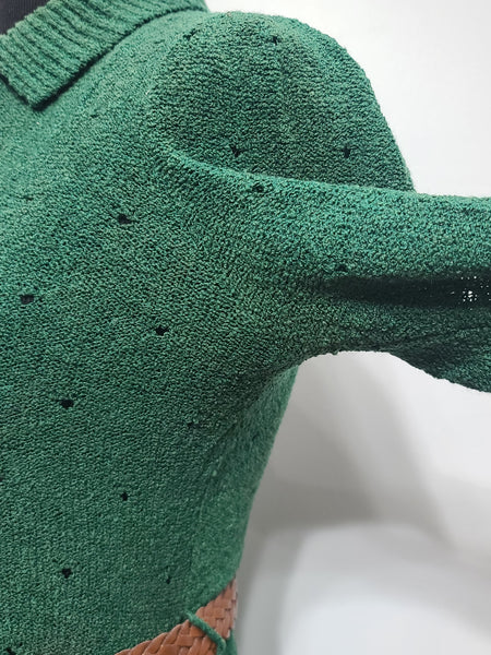 Green Knit Top and Skirt Set <br> (B-36" W-26" H-36")