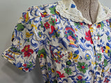 Brightly Colored Flower Print Dress <br> (B-38" W-28" H-33")