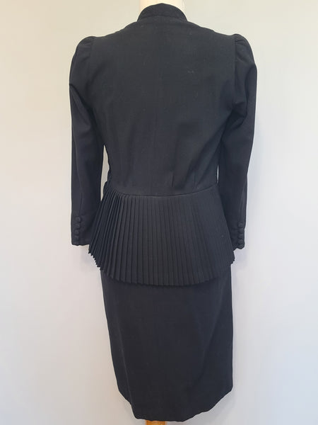 German Black Dress with Fur Trim <br> (B-34" W-29.5" H-38")
